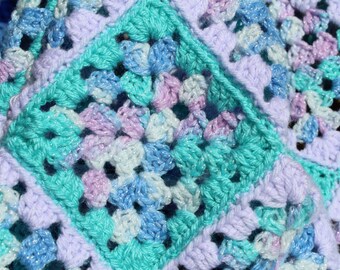 Periwinkle Sparkle, Eco Friendly, Handmade, Crochet Baby Blanket- Beautiful, Vintage & Unique, Keepsake 32 x36