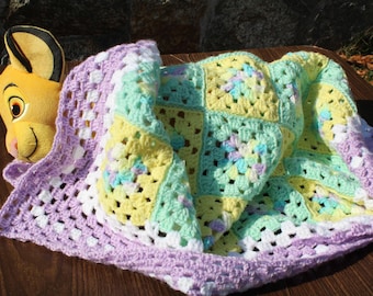 Picking Flowers, Eco Friendly, Handmade, Crochet Baby Blanket- Beautiful, Vintage & Unique, Keepsake