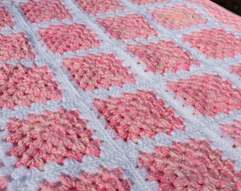 Girly Girl, Eco Friendly, Handmade, Crochet Baby Blanket- Beautiful, Vintage & Unique, Keepsake