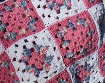 Blooming Roses , Eco Friendly, Handmade, Crochet Baby Blanket- Beautiful, Vintage & Unique