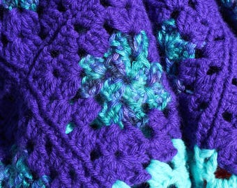 Purple Reign, (30 x 33) Eco Friendly, Handmade, Crochet Baby Blanket- Beautiful, Vintage & Unique, Keepsake