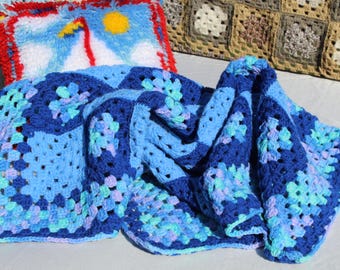 Out of the Blue, Eco Friendly, Handmade, Crochet Baby Blanket- Beautiful, Vintage & Unique, Keepsake