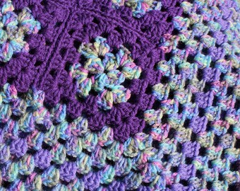 Purple Passion , Eco Friendly, Handmade, Crochet Blanket- Beautiful, Vintage & Unique