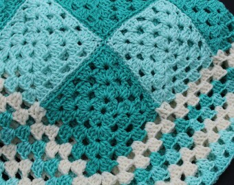 Spearmint- Beautiful, Vintage & Unique Handmade Crochet Baby Blanket
