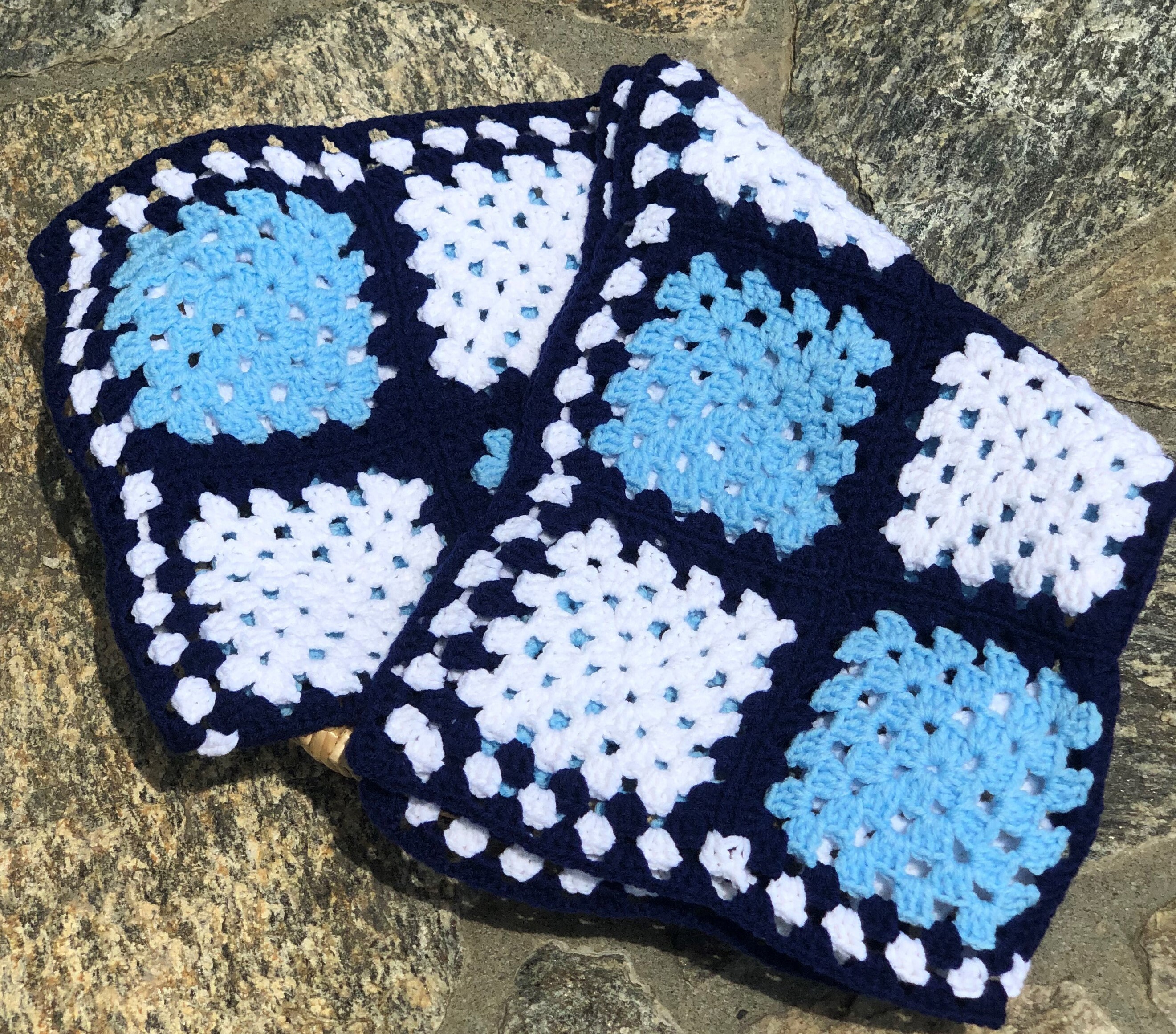 Baby Blanket Bright Blue Checkers Beautiful Etsy
