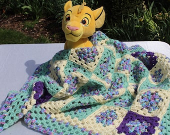 Botanical Garden, Eco Friendly, Handmade, Crochet Baby Blanket- Beautiful, Vintage & Unique, Keepsake