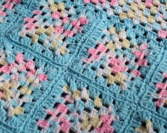 Tiny Tulips, Eco Friendly, Handmade, Crochet Blanket- Beautiful, Vintage & Unique