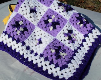 Purplelicious, Eco Friendly, Handmade, Crochet Baby Blanket- Beautiful, Vintage & Unique, Keepsake