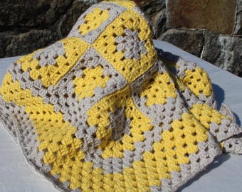 Gray Sunrise, Eco Friendly, Handmade, Crochet Baby Blanket- Beautiful, Vintage & Unique, Keepsake