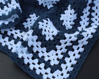 Just Blue- Baby Blanket, Beautiful, Vintage & Unique