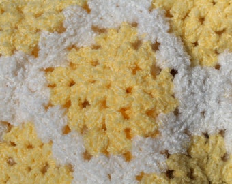 Lemon Drop, Eco Friendly, Handmade, Crochet Baby Blanket- Beautiful, Vintage & Unique