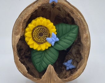 Sunflower in a Nutshell hanging decoration