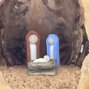 Nativity in A Nutshell - Set of Three Handmade Walnut Shell Decorations ...