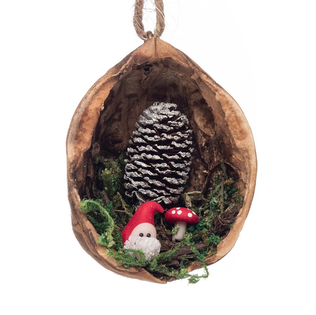 Gnome in a Nutshell, Handmade Walnut Shell Decoration - Etsy
