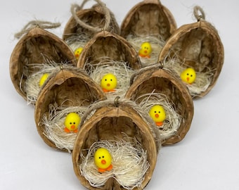 Chick in a Nutshell, handmade Walnut Shell Easter decoration