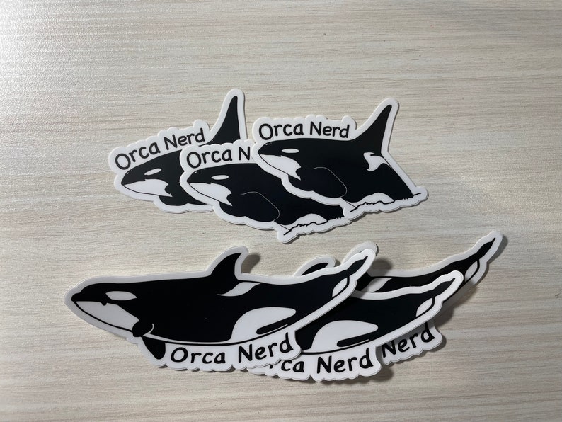 Orca Killer Whales Decals, Sticker, Art, 3 or 5 Waterproof, Tattoo