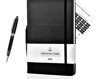 Christian Daily Planner 2023 - Plan every Month, Week, & Day w/ Metal Pen + Gift Box