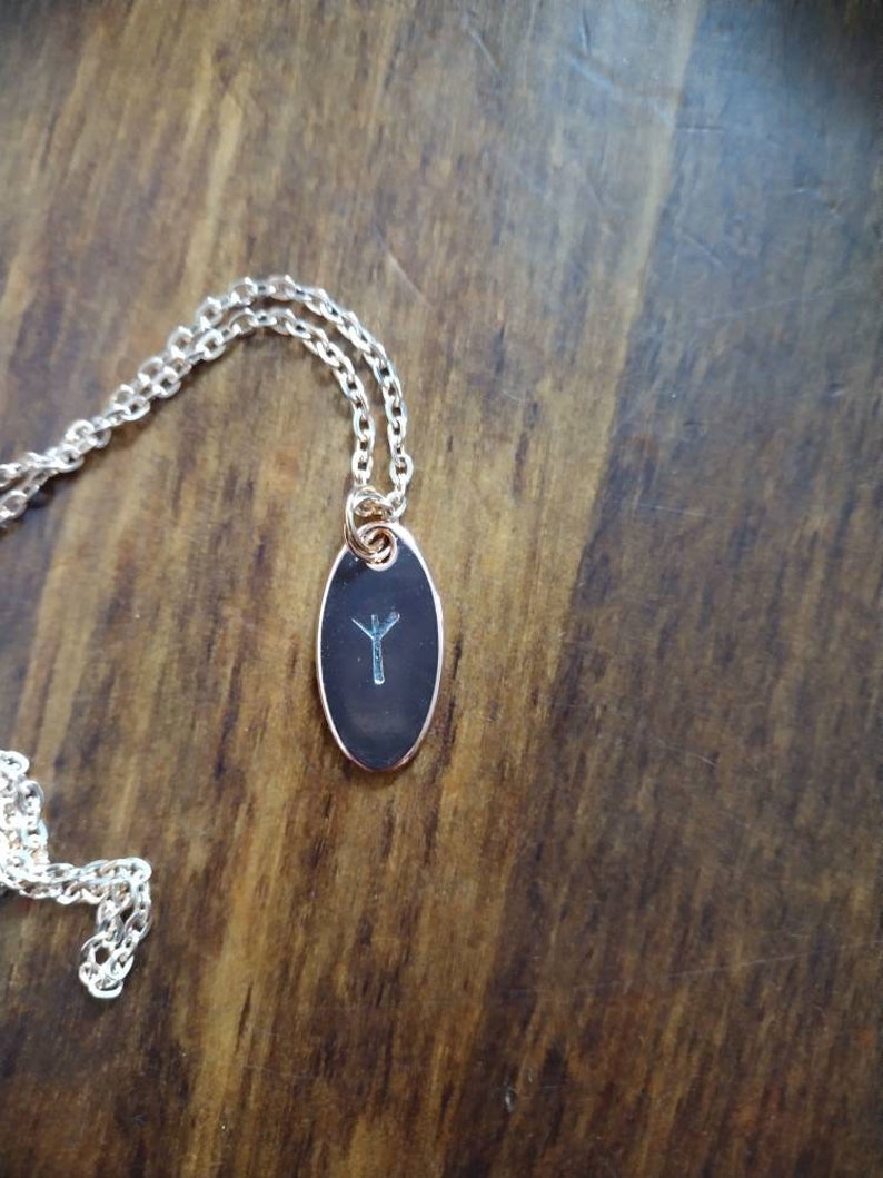 Rune Necklace Rune Pendant Runes Charm Oval Charm Wiccan - Etsy