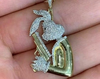 Wholesale available Good for Necklace Pendant only Bracelet Healing Crystal Bunny Charm with 14K gold plate copper wire