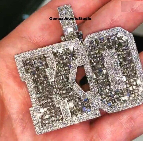 Iced Out Emerald \u0026 Round Diamond 
