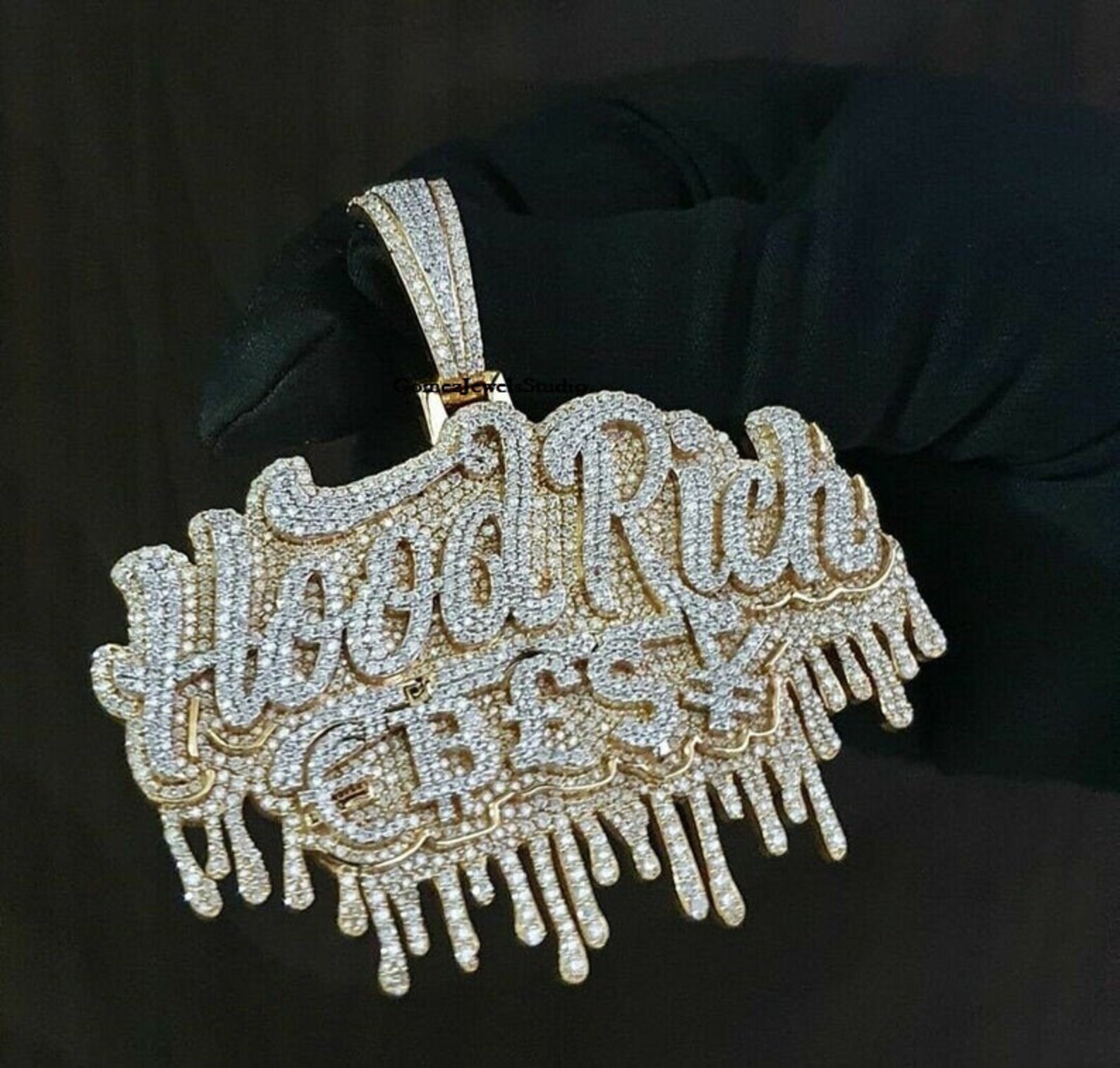 Customize Drip Style Name Pendant for Men's / Letter Etsy