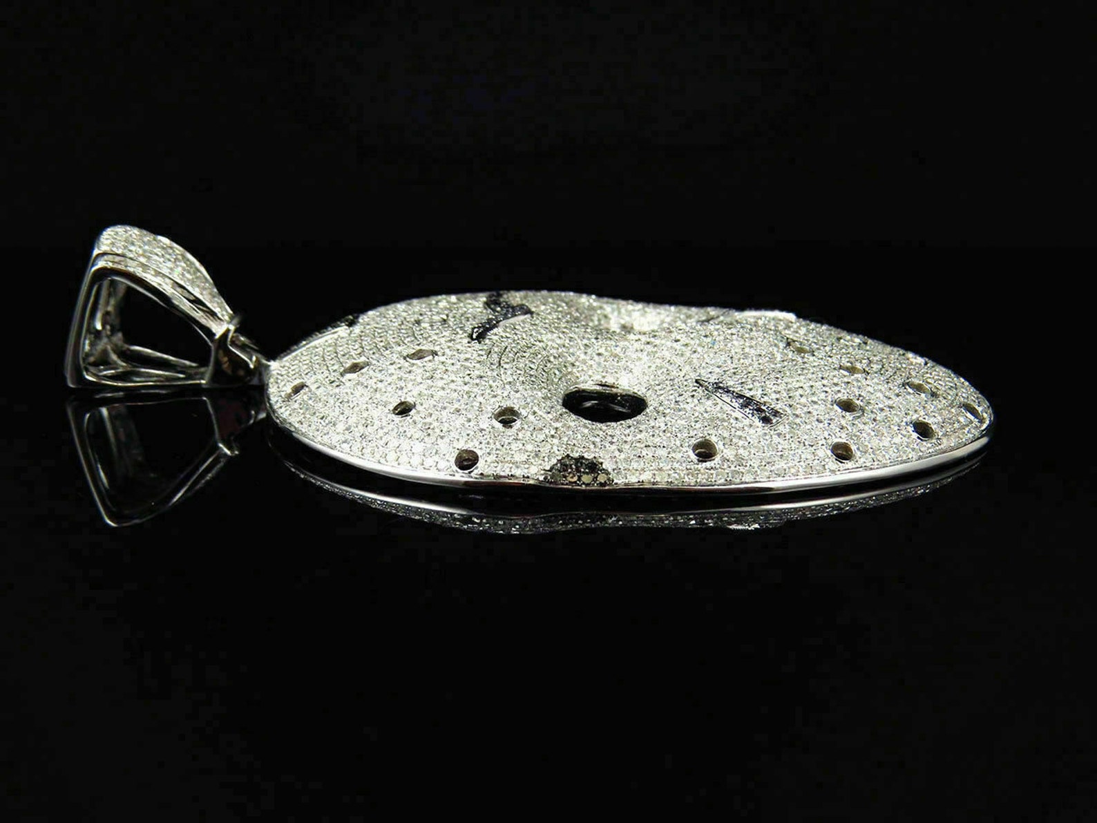 Fully Iced Out Diamond Jason Mask Pendant 925 Sterling Silver Etsy