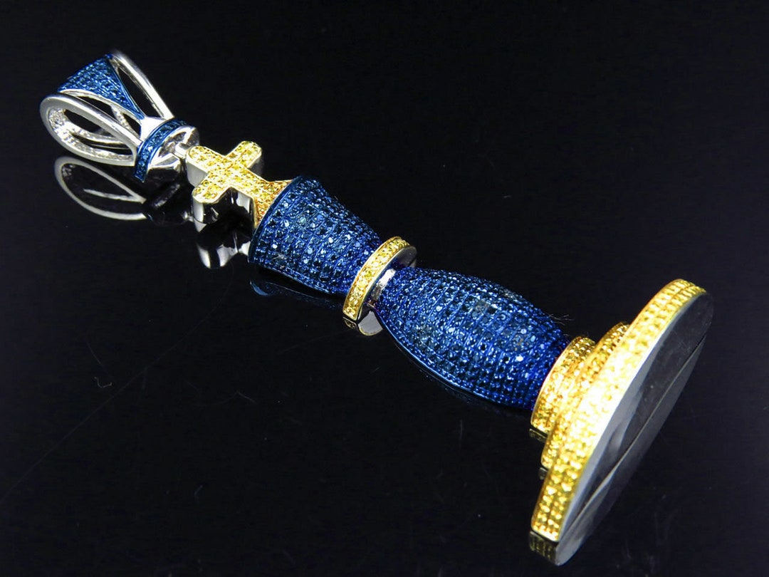 Blue Canary Diamond Pave Set King Pin Chess Piece Charm - Etsy