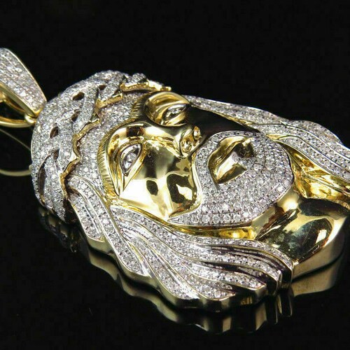 2.00 Ct Diamond Pave Set Jesus Piece 