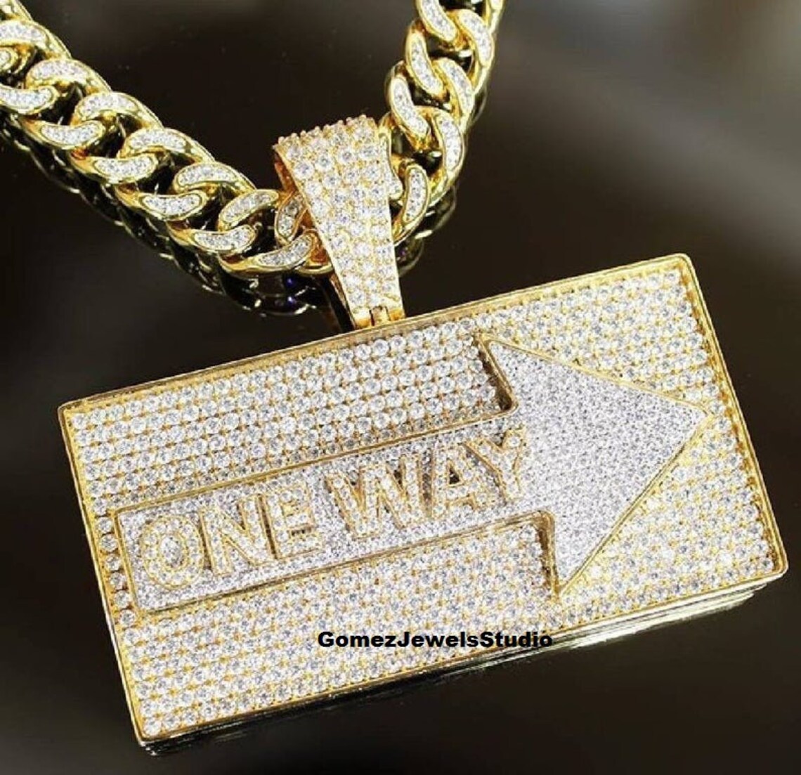 Iced Out Custom Made Diamond Pendant for Men/14k Yellow Gold Etsy UK