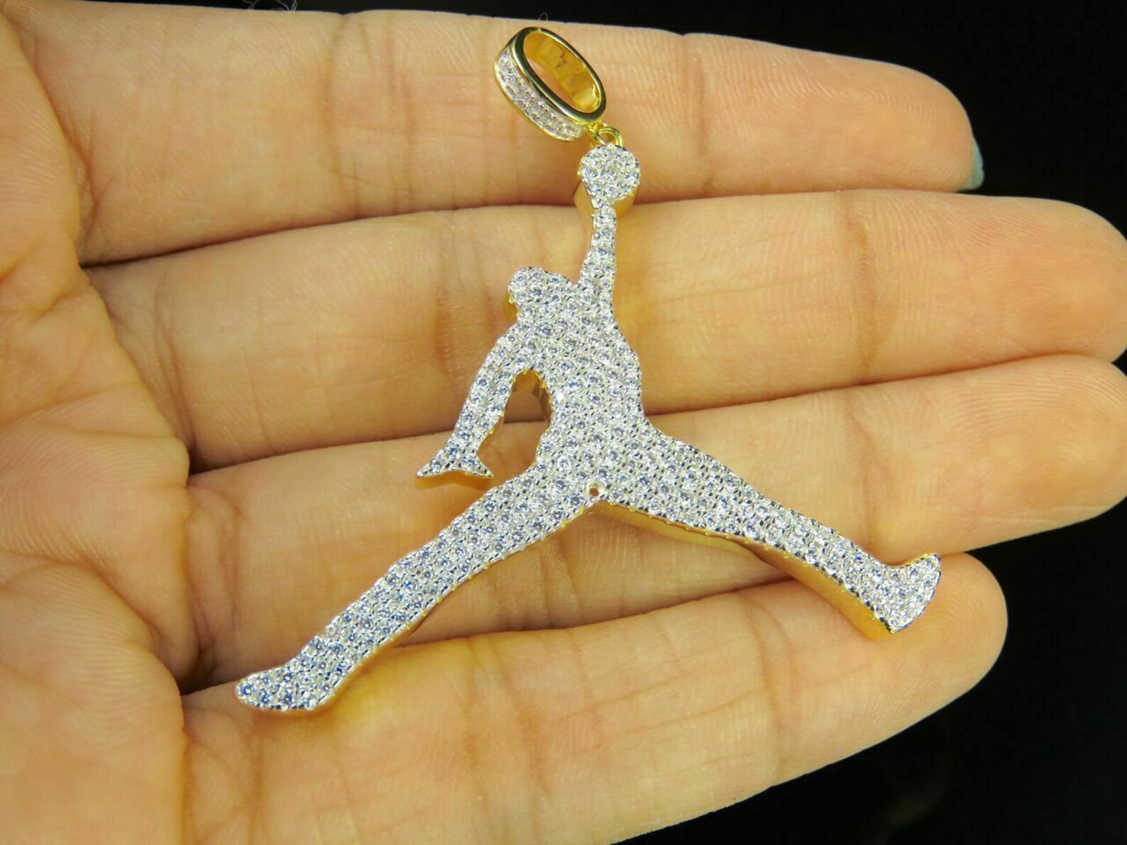 2 Ct Round Diamond Men's Jordan Jumpman Charm Pendant / Etsy
