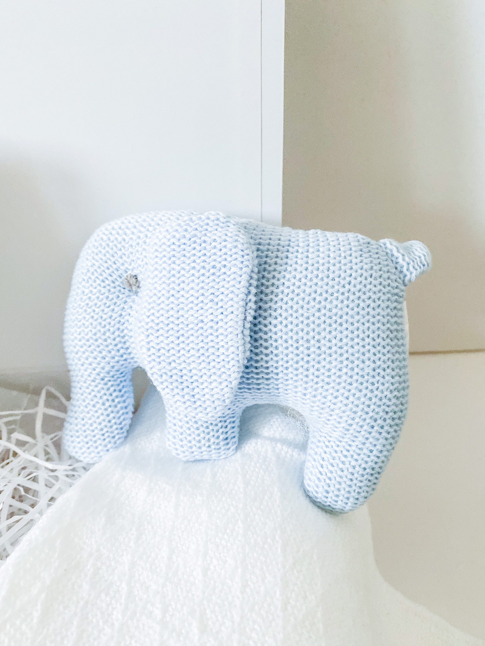 Personalised Knitted Gift Box, Blue Baby Gift Box, Knitted Baby Gift