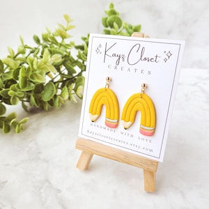 Pencil Arch Dangle Earrings, Back to School Earrings, Teacher Appreciation Gift, Colorful Teacher Earrings, Pencil Earrings Dangle