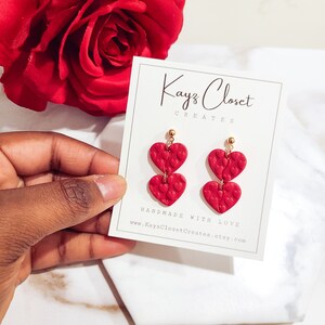 Broken Heart Dangle Earrings, Valentine&#39;s Day Earrings, Valentine Earrings Clay, Polymer Clay Earrings, Heart Earrings, Heart Clay Earrings