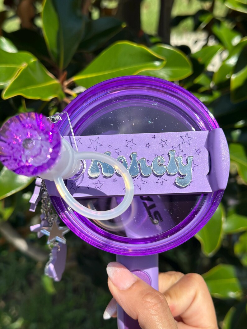 Stars Name Plate Tumbler Topper Tags Personalized Name Plates Acrylic