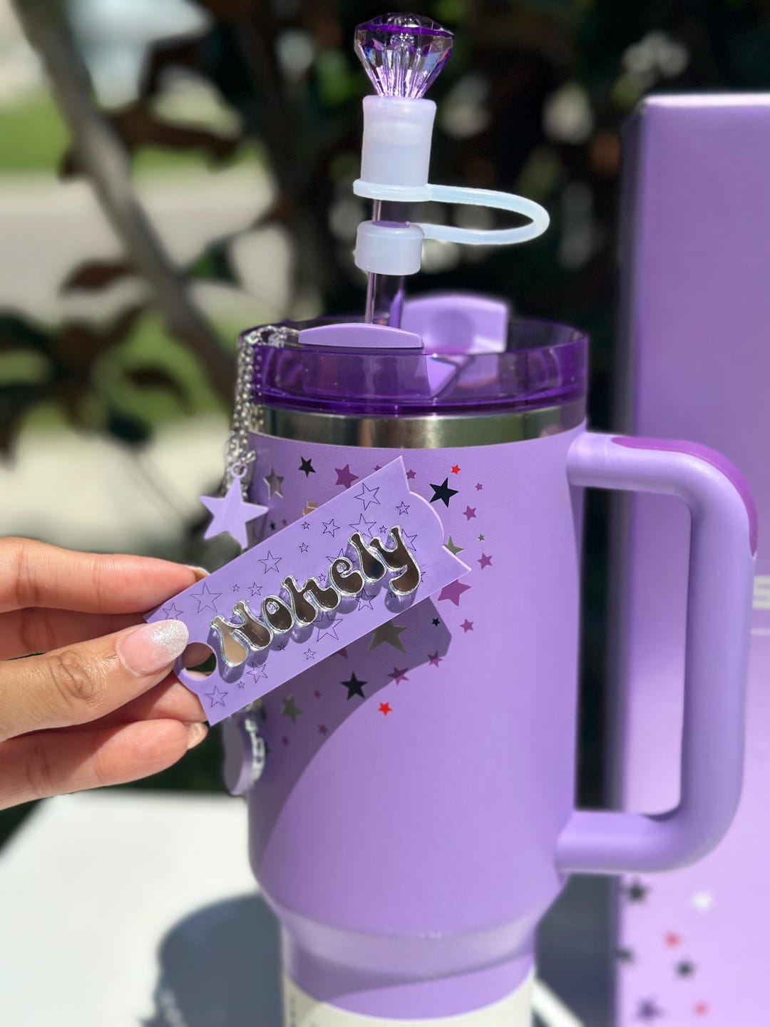 Stars Name Plate Tumbler Topper Tags Personalized Name Plates Acrylic