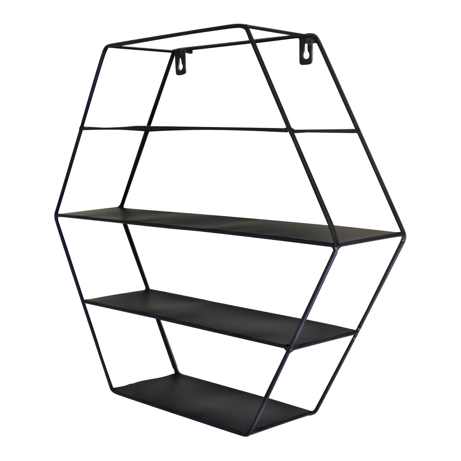 Black Metal Hexagonal Shelving Unit 4 Shelves Etsy