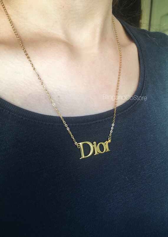 dior name necklace