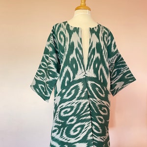 Handgeweven one-of-a-kind Ikat Kaftan, jas, badjas met binnenvoering