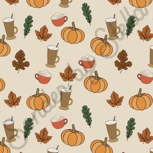 Fall Pumpkin Spice Seamless Pattern