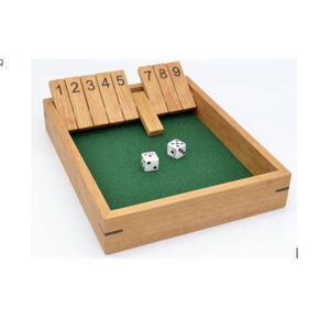 Stäng lådan, handgjort tärningsspel, klassiskt pubspel, vintage bild 2