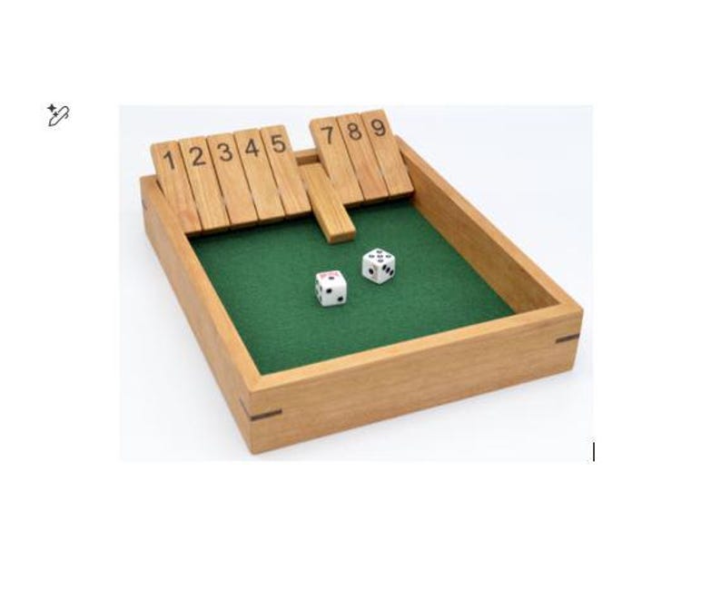 Stäng lådan, handgjort tärningsspel, klassiskt pubspel, vintage bild 2