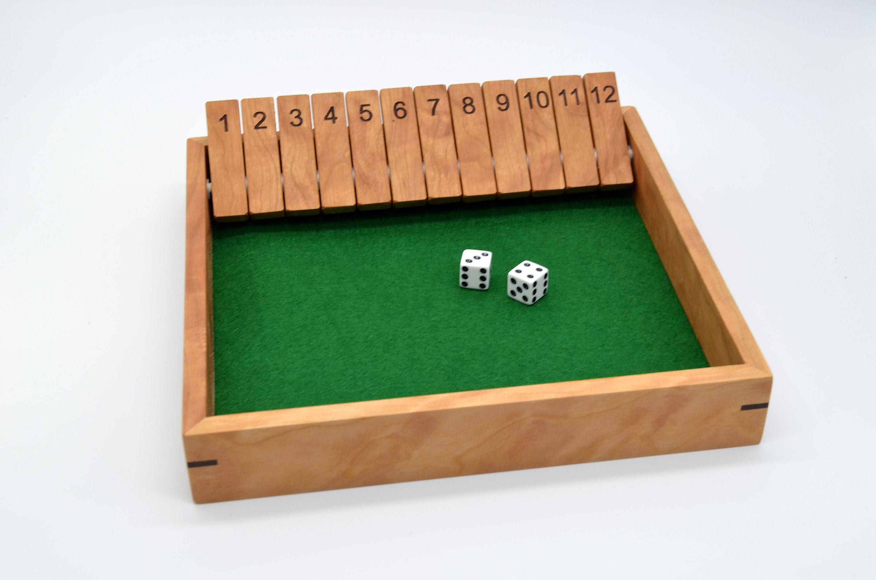 Shut the Box Handmade 12 Tile Dice Game Classic Pub Game Etsy