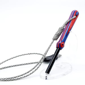 Fire Starter, Survival Tool, Handmade, Flint Rod with Striker and Lanyard