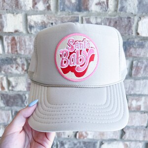 Santa Baby Christmas Holiday Patch Foam Trucker Hat | Winter Fall College Hats Custom Hats Hat Trip Summer Boat Coastal Hat