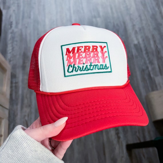 Merry Christmas Trucker Hat Santa Patch Hat Christmas Santa
