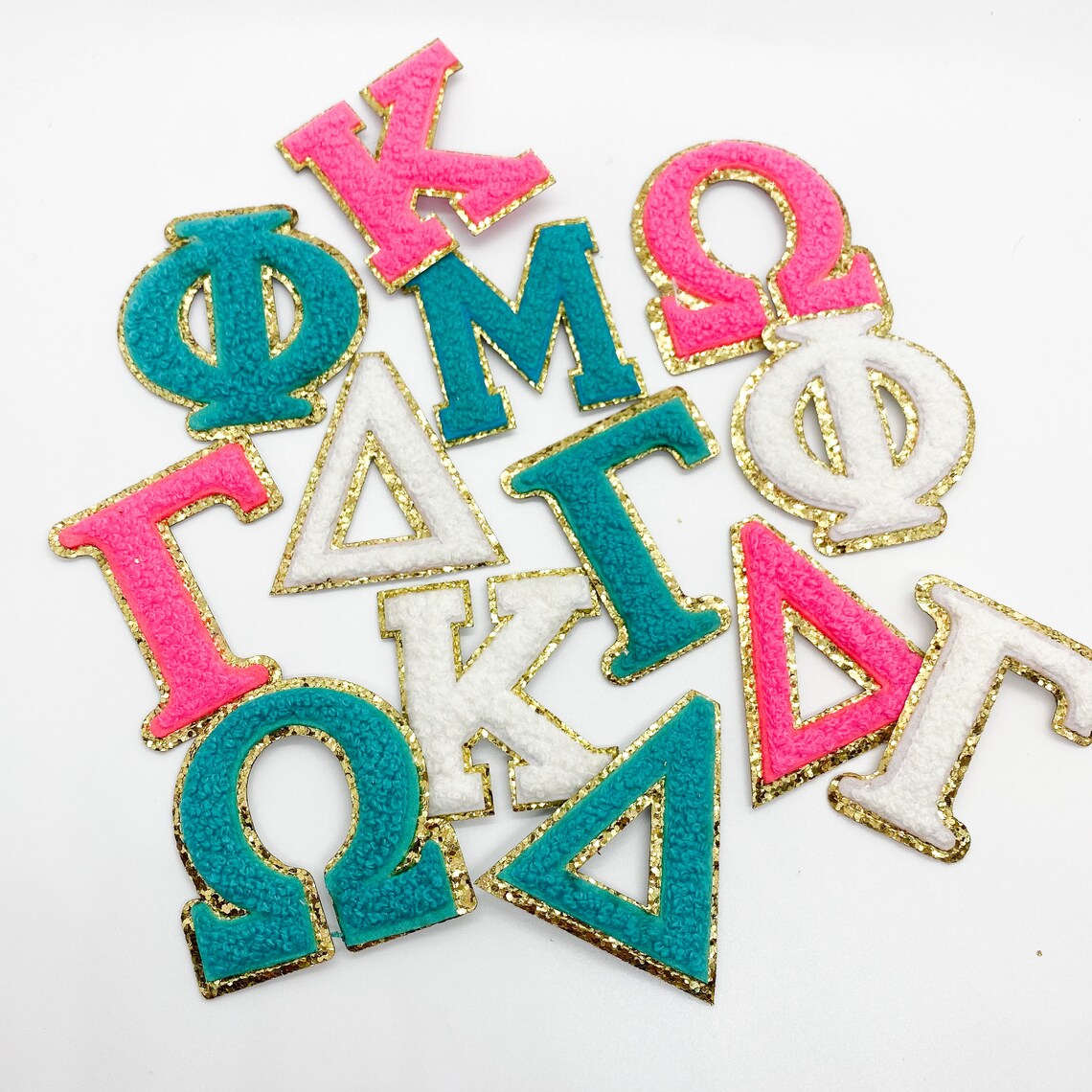IRON ON 2 Greek Letter Sorority Fraternity Glitter Etsy