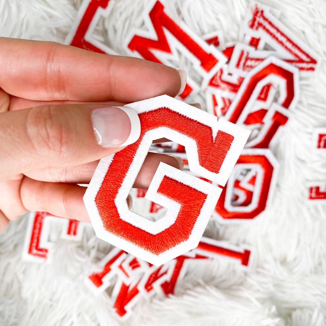 Red Varsity Letter Patch Iron on Sew on Alphabet Letter Etsy