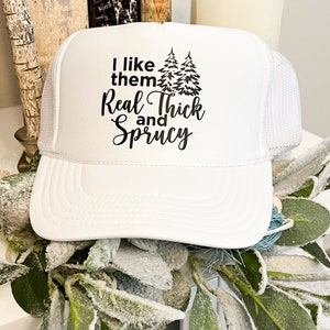 Thick & Sprucy Christmas Trees Holiday Patch Foam Trucker Hat | Winter Fall College Hats Custom Hats Hat Trip