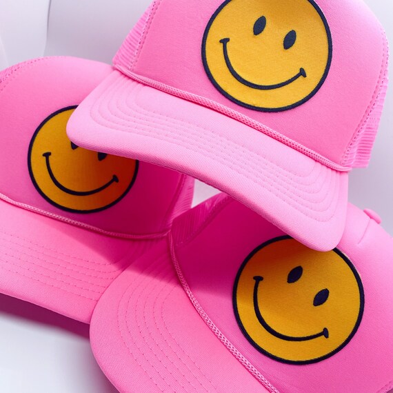 Happy Hat Happy Face Trucker Hat | Smile Patch Hat | Smiling Happy Hat Happy Face Trucker Hat | Smile Patch Hat | Smiling