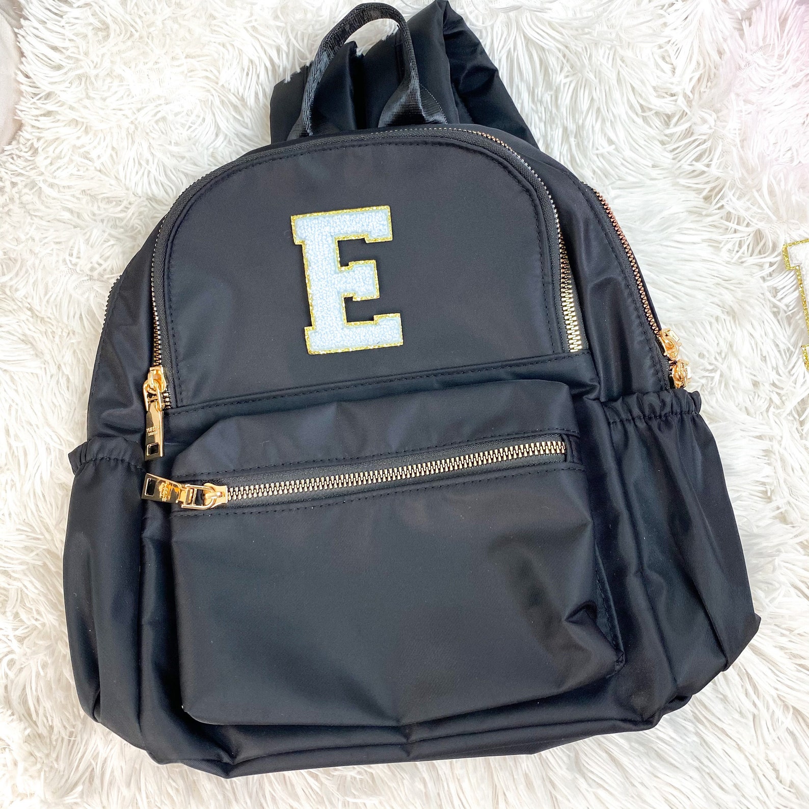 Personalized Backpack Letter Patch Backpack Monogrammed Etsy